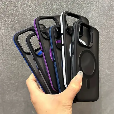 S48feff92106245269adbfcdf9201a6a3e_480x480q75 Luxury Matte Phone Case For iPhone 11 12 13 14 15 16 17 Pro Max Plus Air Magnetic Bumper Back Cases Cover (New) - Image 1