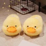 Womens Cartoon Animal Duck Indoor Warm Cotton Slippers Cute Wrap Toe Plush Home Slippers Winter Warm Couples Bedroom Slippers (New)