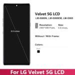 G9 Screen LG G9 ThinQ LMG910EMW LCD Display Touch Screen Digitizer Assembly With Frame LG Velvet 5G G900 Display Screen (New)