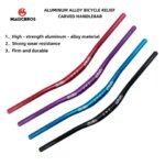 MAGICBROS MTB Handlebar 720mm Aluminum Alloy 31.8mm/22.2mm Riser Bar 6° Backsweep 3° Upsweep 90mm Rise for XC/Downhill Bicycle (New)