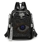 Womens Waterproof Backpack Fashion PU Travel Backpack Rhinestone School Bag Mochila Para Viaje 백팩 Sac A Dos 여성가방 (New)