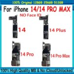 Clean ICloud Unlocked Mainboard For iPhone 14 Pro Max 512GB/256GB/128GB Motherboard With Face ID Main Logic Board 14 Pro Max (New)