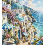 ZZ8896 Coastal Holiday 14CT 16CT 18CT Stamped Canvas Cross Stitch DIY Set Needlework Embroidery 102 Colors (New)
