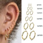 1 Pair 316L Stainless Steel Small Gold Silver Color Hoop Earrings for Women Tragus Cartilage Ear Bone Piercing Jewelry Gifts (New)