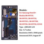 AMOLED Samsung Note 10 Plus N975F N975U Lcd Display Touch Screen Digitizer Assembly with Frame Support S Pen Fingerprints (New)