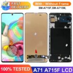 A71 Display Screen Assembly Samsung Galaxy A71 A715 A715F Lcd Display Touch Screen Digitizer with Fingerprint Replacement (New)