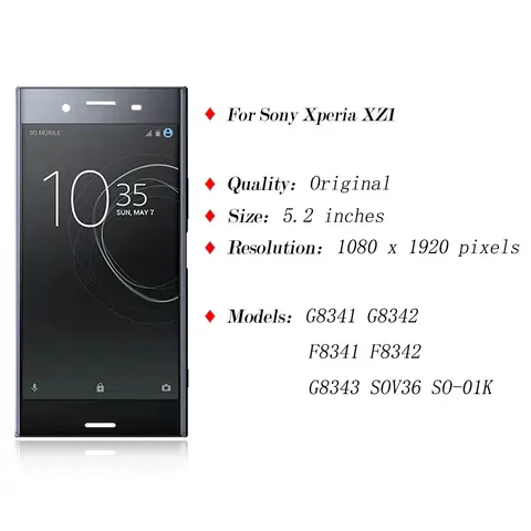 S4be2ea2819a049e488cf100b7330fd29z_480x480q75 52 Original LCD SONY Xperia XZ1 LCD G8341 G8342 Display Touch Screen Digitizer Assembly Replacement Xperia XZ1 G8141 LCD (New) - Image 1