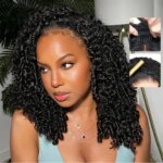 Burmese Curly Half Wig Human Hair Wear and Go Glueless Wig With Drawstring Spiral Curly Ends 3 in 1 Flip Over Headband Wig 250% (New)