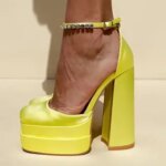 Round Toe Beige High Heels Basketball Platform Womens Shoes With Straps Sexy Pump 12cm Latest Buckle Casual Square Crossdr (New)