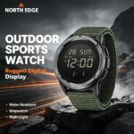 NORTH EDGE TERRAX Mens Digital Watch Sports Super Light Outdoor Watches Stopwatch Countdown Light Watch Men Waterproof 50M (New)