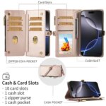 For Galaxy Galaxy S25 Ultra S24/S23/S22/S21/S20/S10/S9 Mobile Phone Case Flip Wallet Style with Multiple Card Slots for Coins and Cards Faux Leather Phone Protective Cover (New)
