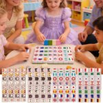 Mahjong Game Set 65PCS Flag Pattern Tile Games Mahjong Tiles Set For Family Party SeasideEscape Block Puzzle Fun Board Games (New)