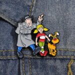 Detective Brooch Cute Character and Puppy Metal Badge Small Gift Wholesale Brooches for Clothing Cap Pins Backpack Accessories (New)