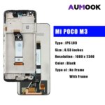 OEM for XIAOMI POCO M3 LCD Screen Replacement Parts for Redmi 9T Display with Frame M2010J19CG M2010J19CI LCD Replacement Parts (New)