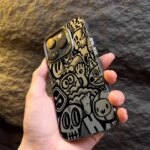 Black Cat Monster Phone Case For Iphone 16 16E 15 14 Plus 13 12 11 Pro Max Case For Iphone 16 15 14 13 12 11 Case Funda Bumber (New)