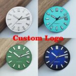 NH35 Unmarked Dial Custom Logo 29.8mm Nautilus Dial Green Illuminated Dial Suitable for NH35 Movement Accessories (New)