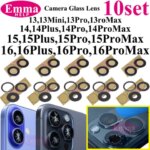 10set Back Camera Glass Lens Sticker iPhone 16 15 Plus 14 13 12 11 Pro Max Xr Rear Camera Cover Lens (New)