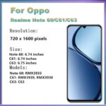 6.74" LCD For OPPO Realme C61 C63 LCD RMX3939 RMX3930 Display Screen Touch Digitizer Assembly For Realme Note 60 LCD with Fram (New)