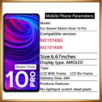 Note 10 Pro AMOLED Screen Xiaomi Redmi Note 10 Pro LCD Display Touch Screen M2101K6G M2101K6R Redmi Note 10 Pro Max LCD (New)