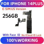 Free iCloud Motherboard For iPhone 14 Plus Unlocked Mainboard With Face ID 128g 256g Logic Board Physical Card ESIM SIM Version (New)
