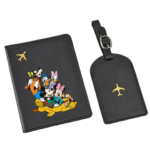 2pcs Mickey Minnie Donald Characters Passport & Luggage Tags - Personalized Travel Documents with Lightweight & Foldable Design (New)