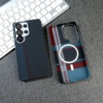 Luxury Carbon Fiber Texture Plastic for Magsafe Magnetic Case for Samsung Galaxy S26 S25 S24 Ultra Alloy Lens Shockproof Cover (New)