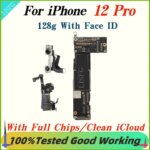 Full Working Unlocked For iPhone 12 Pro With Face ID Clean ICloud Mainboard Support Update Logic Board 100% Tested Full Chips (New)