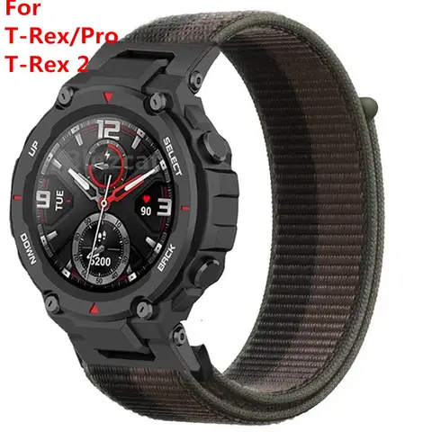 S517e94391b364d28b259655d5d104bb2J_480x480q75 Nylon Loop Strap For Huami Amazfit T-REX Smart Watch Band Women Men Bracelet For Amazfit T-Rex Pro T-Rex 2 Wristband Correa (New) - Image 1