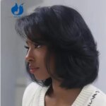 Amethyst Yaki Wave Layered Short Bob Wig For Women Human Hair Brazilian 5.5x4.5PU Silk Base Closure Wig Side Part Pre Plucked (New)