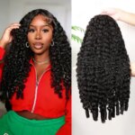 250 Density Burmese Curly Human Hair Wig V U Part Glueless Drawstring Human Hair Deep Wave Wigs With Spiral End For Black Women (New)