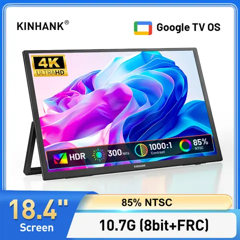 S526054399c754748bcc3e60d472636795_480x480q75 KINHANK 4K Portable Monitor 18.4" Big Size Laptop External Display 8Bit+FRC Second Screen USB-C HDMI for Xbox PS5 Switch Phones (New) - Image 1