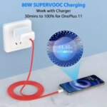 For OnePlus 80W SuperVOOC EU Fast Wall Charger For OnePlus 10 Pro 11 12 13 15 Nord 4 5 CE 2 3 Lite OPPO Realme Type C USB Cable (New)