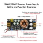 1800W 40A DC-DC Boost Converter Step Up Module DC 14-85V to DC 14-120V Board Power Supply Accessories (New)