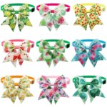 50/100Pcs Summer Style Dog Bows Flamingo Fruit Cat Dog Bowties Tropical Puppy Pet Grooming Bows Dog Collar Bows Tie For Spring (New)