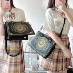 Lolita Y2K Star Moon Magic Book Shoulder Ita Bag Womens Girls Gothic Vintage Mini Backpacks Fashion Cute Crossbody Handbags (New)