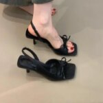 Summer Butterfly-knot Floral Women Sandals Fashion Ladies Outdoor Square Toe Dress Sandalias (New)