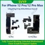 Fully Tested Authentic Motherboard For iPhone 12 64g/128g/256g Unlocked Mainboard With Face ID Cleaned iCloud Support Update (New)