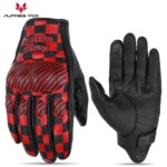 Cow Leather Retro Motorcycle Riding Gloves Touch Screen Motorbike Motocross Racing Guantes Vintage Summer For Yamaha BMW Honda (New)
