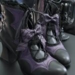 Count Dracula Gururu Original Gothic Dark Pointed Bat Boots Retro Lolita Girls Party Short Boots (New)