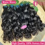 18A Water Wave Double Weft Vietnamese 100% Human Hair Bundles #1B Natural Black Unprocessed Raw Virgin Hair Weave Extensions (New)