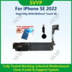 iPhone SE 2020 Mainboard With Touch ID Cleaned iCloud Fully Tested 100%Working Unlocked Motherboard iPhone SE 2022 (New)