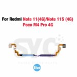 SYC Home Power Button Fingerprint Sensor Flex Cable For Xiaomi Redmi Note 11 Global Redmi Note 11s Poco M4 Pro 4G (New)
