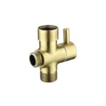 G1/2 brushed gold Faucet Water Dispenser Water Divider Three-Way diverter Shower Faucet Valve Adapter Hot Cold Water Switch (New)