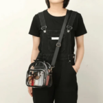 Casual Wear Waterproof Transparent Handbags Large Capacity Crossbody Clear Shoulder Bag PVC Messenger Bag Sports Events (New)