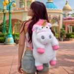 56cm Despicable White Unicorn Doll Backpack Bag School Bag Plush Toy Gift Kids Children Toys Large Halloween Gift (New)