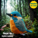 Alcedo Kingfisher High Fidelity Anime Plushie Sparrow Chickadee Titmouse Plush Toys Lifelike Animals Simulation Stuffed Doll Toy (New)