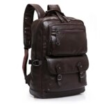 2023 New Men Backpacks Fashion High Quality Leather Male Korean Student Backpack Boy Business Laptop School Computer Bags (New)