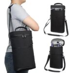 2 Bottle Wine Carrier Tote Bag Leakproof Insulated Wine Cooler Bag Wine Travel Bag with Handle And Shoulder Strap for Picnic (New)