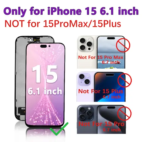 S58b85fa58c1a4956b5ed1efe263aa250e_480x480q75 A3090 A2846 A3089 A3092 InCell Pantalla Iphone 15 LCD Display Touch Screen Digitizer Assembly Iphone 15 LCD Replacement (New) - Image 1
