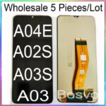 Wholesale 5 Pieces Lot Samsung A02S A03S A03 A04E A037U Screen Display Lcd With Touch With Frame Assembly (New)
